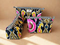 Midnight Ikat Quilted Cotton Pouch Set (Set of 3)