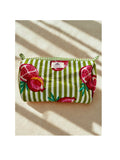 Pomegranate Stripe Quilted Cotton Pouch