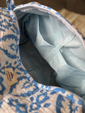 Indigo Blossom Quilted Cotton Cosmetic Bag