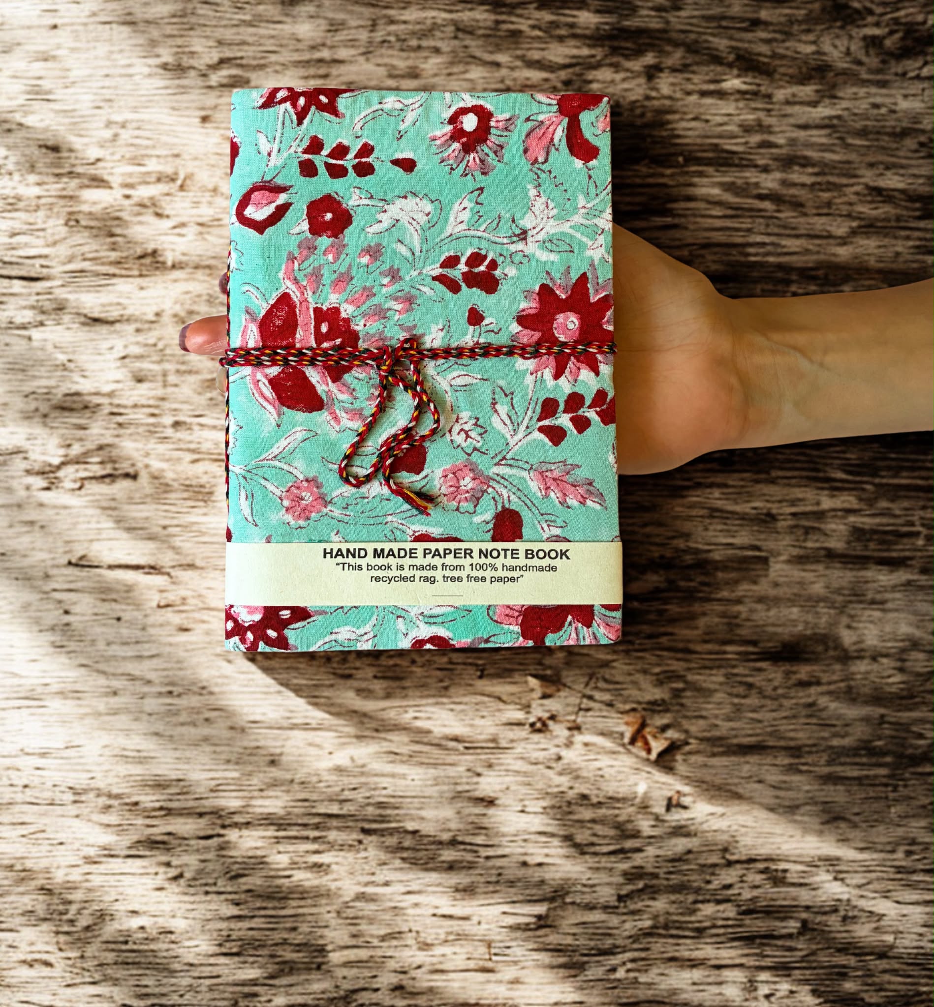 Mint Blossom Handcrafted Notebook