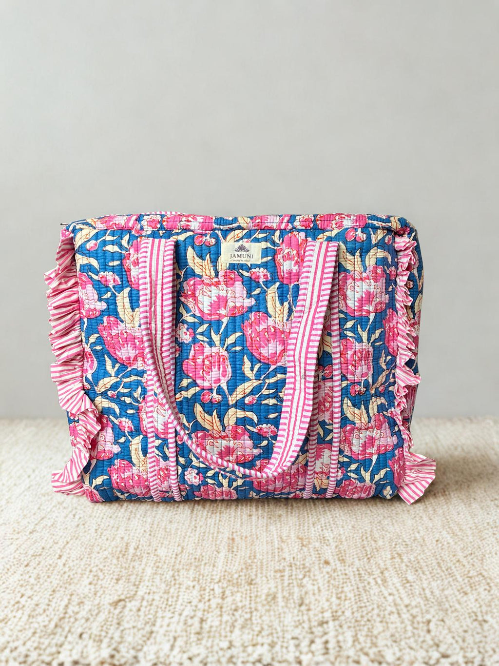 Bloom Ruffle Quilted Cotton Tote Bag