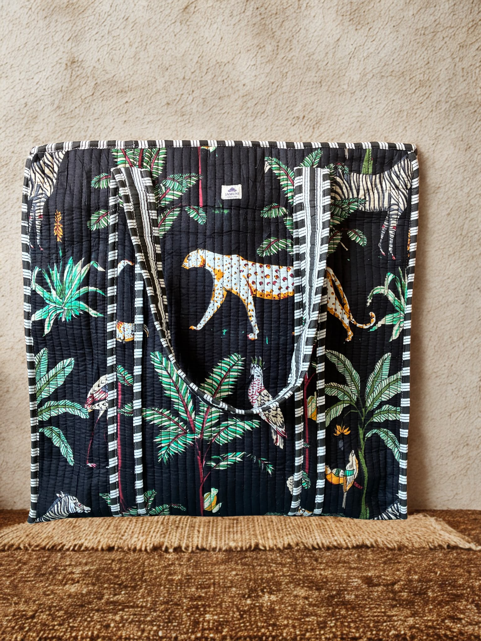 Safari Quilted Cotton Tote Bag