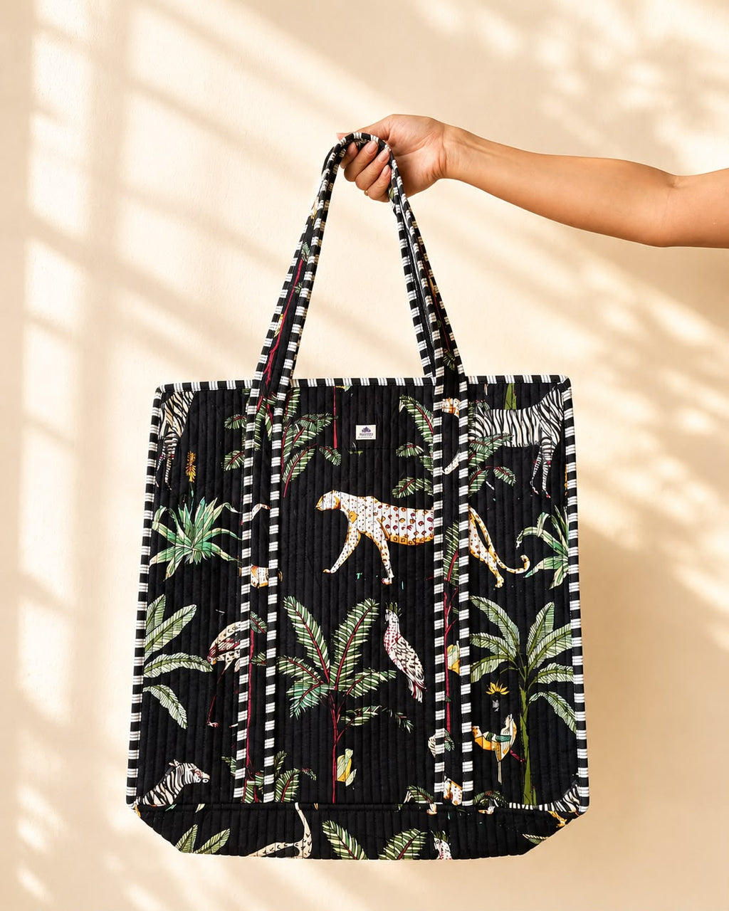 Safari Quilted Cotton Tote Bag