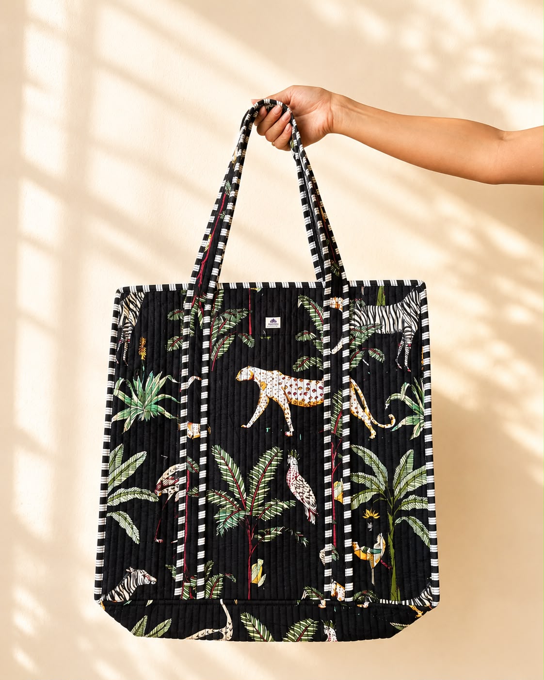 Safari Quilted Cotton Tote Bag
