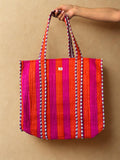 Sunset Stripe Quilted Cotton Tote Bag