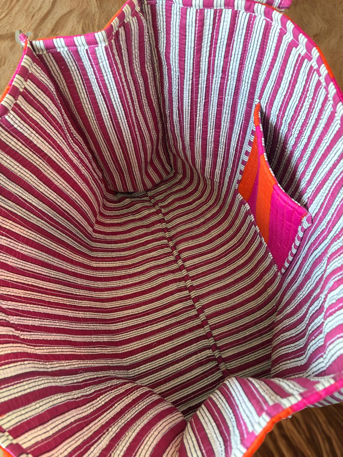 Sunset Stripe Quilted Cotton Tote Bag
