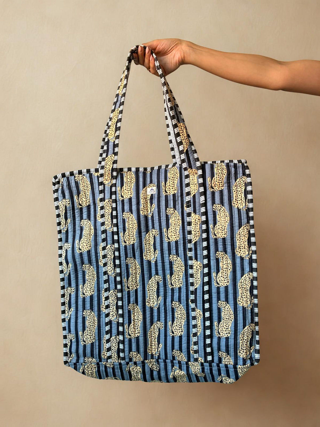 Leopard Quilted Cotton Tote Bag