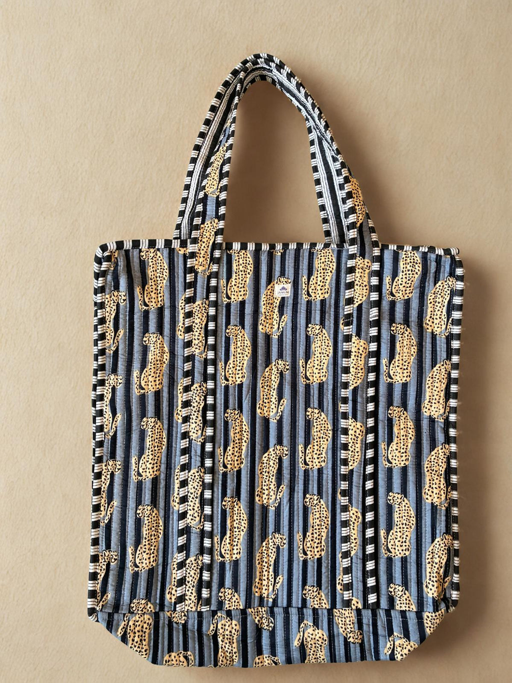 Leopard Quilted Cotton Tote Bag