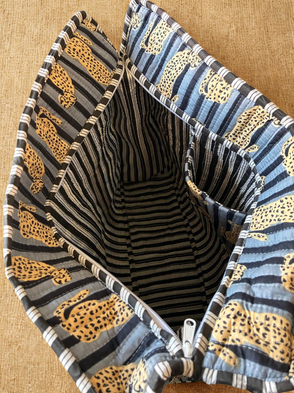 Leopard Quilted Cotton Tote Bag