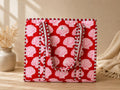 Coastal Shell Quilted Cotton Zipper Tote Bag