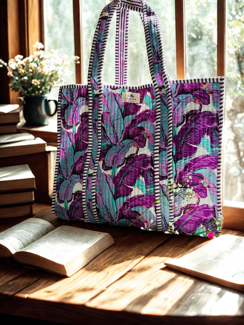 Jamuni Tropical Quilted Tote Bag