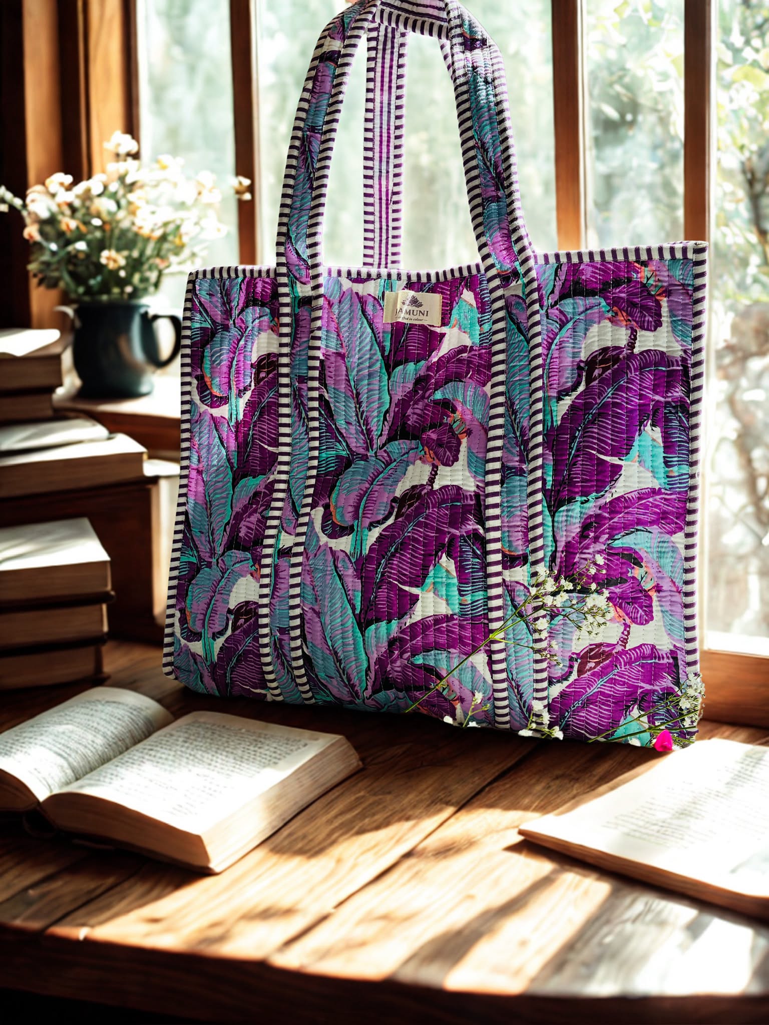 Jamuni Tropical Quilted Tote Bag