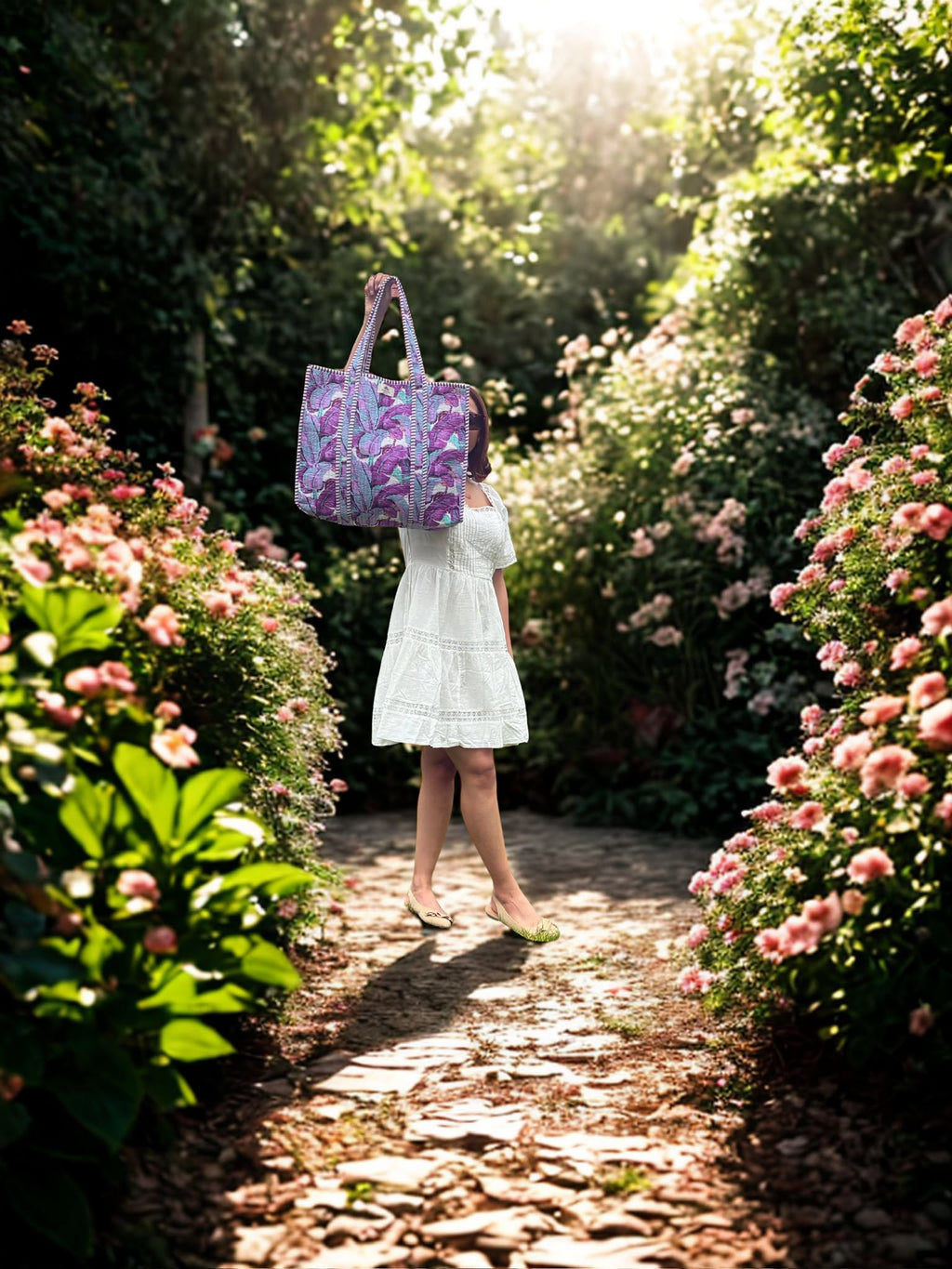 Jamuni Tropical Quilted Tote Bag