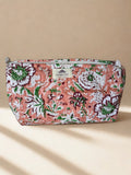 Blush Garden Quilted Cotton Pouch Set (Set of 3)
