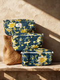 Golden Meadow Quilted Cotton Pouch Set (Set of 3)