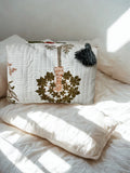 Ivory Meadow Quilted Cotton Pouch Set (Set of 3)