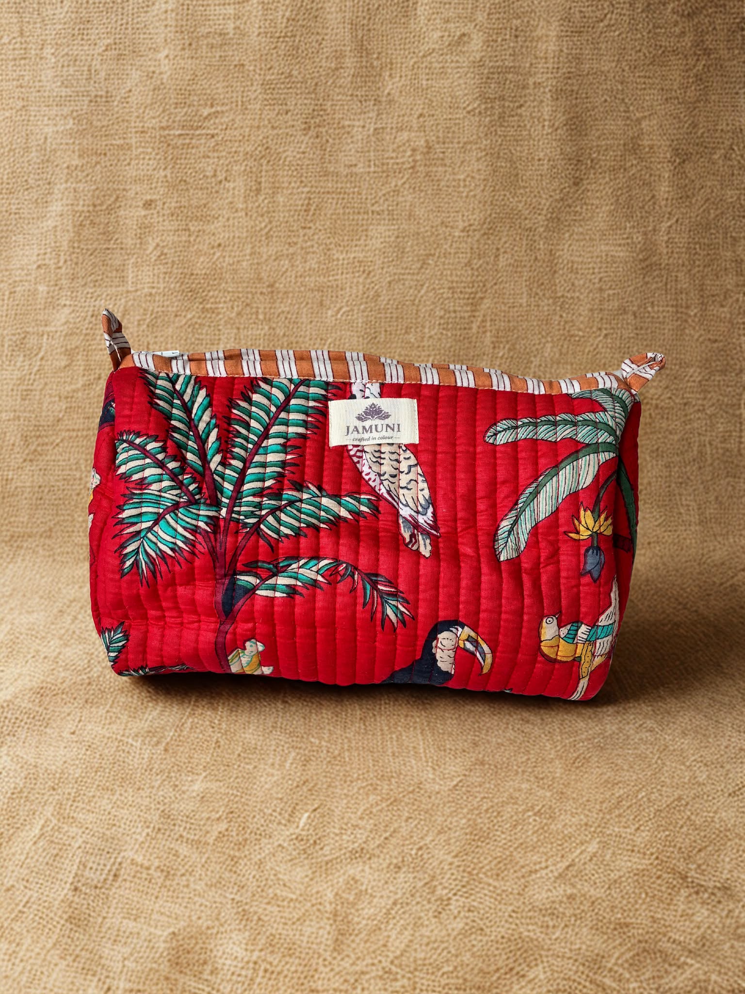 Wild Safari Quilted Cotton Pouch Set (Set of 3)