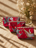Wild Safari Quilted Cotton Pouch Set (Set of 3)