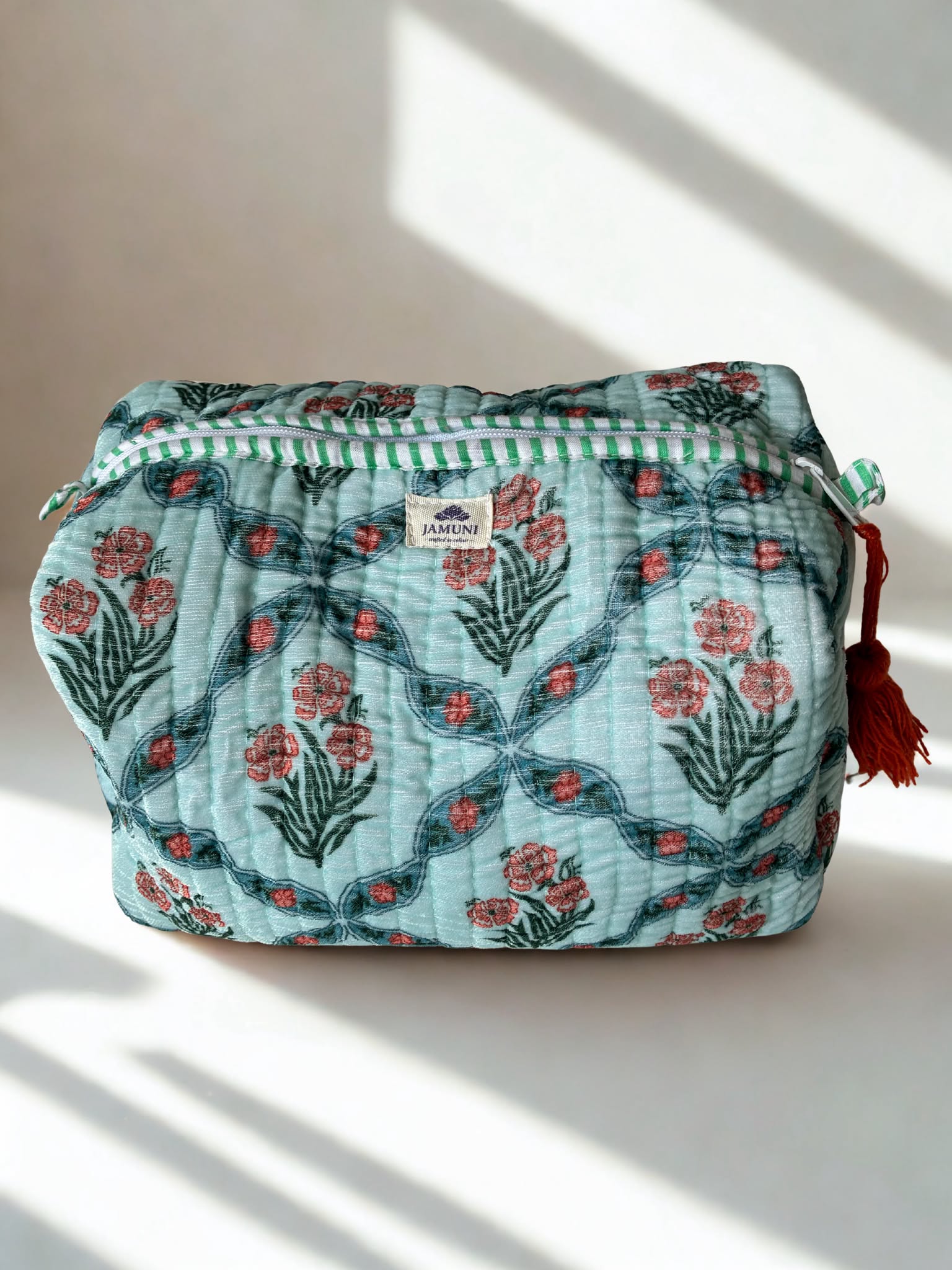 Sage Bloom Velvet Pouch Set (Set of 3)