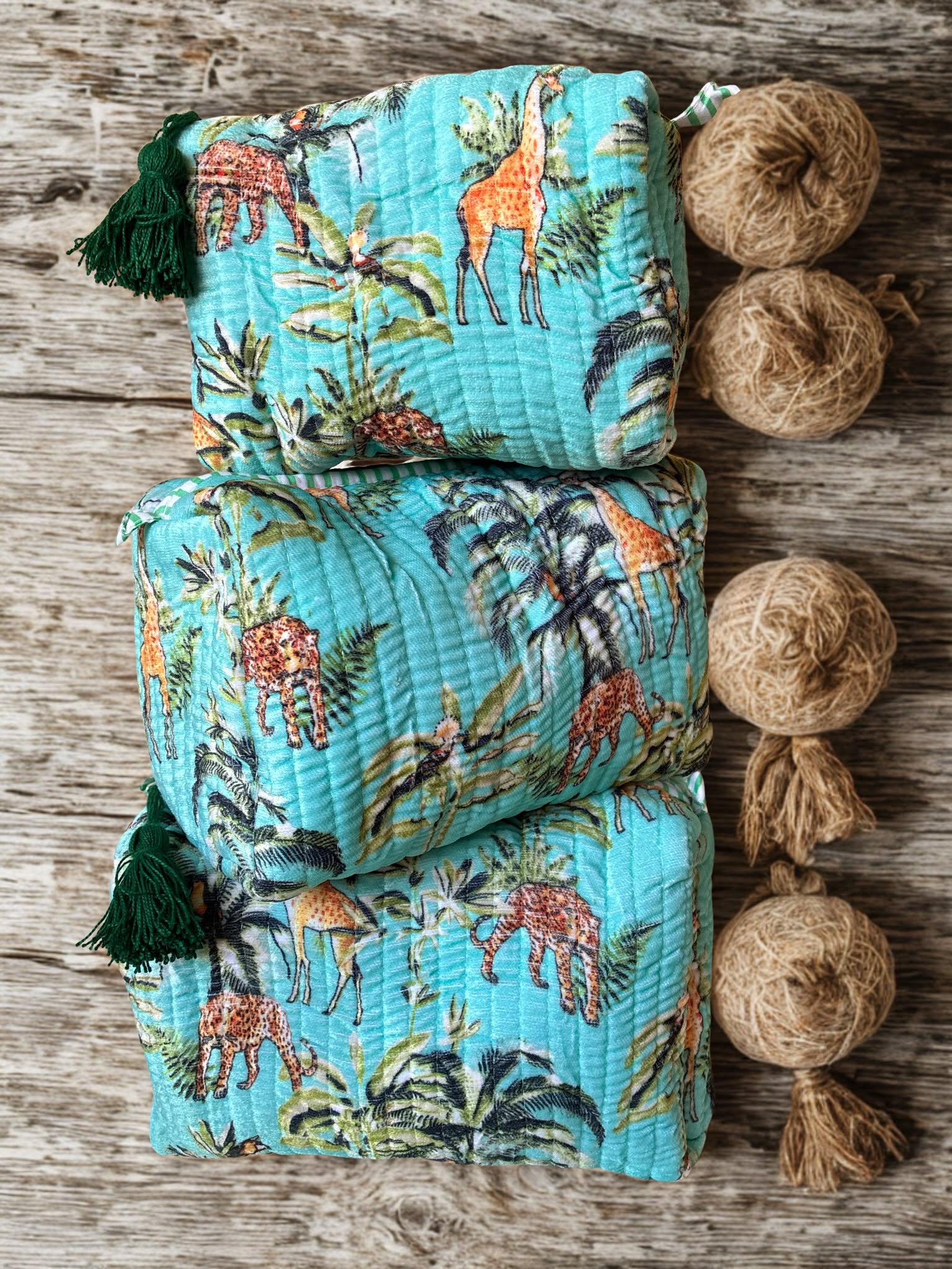 Safari Velvet Pouch Set (Set of 3)