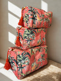 Coral Safari Velvet Pouch Set (Set of 3)