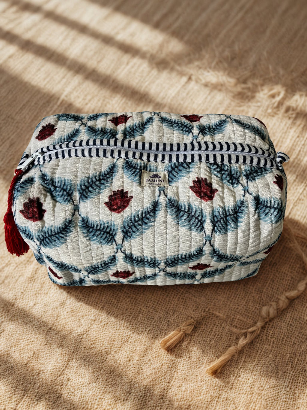 Ivory Fern Velvet Pouch Set (Set of 3)