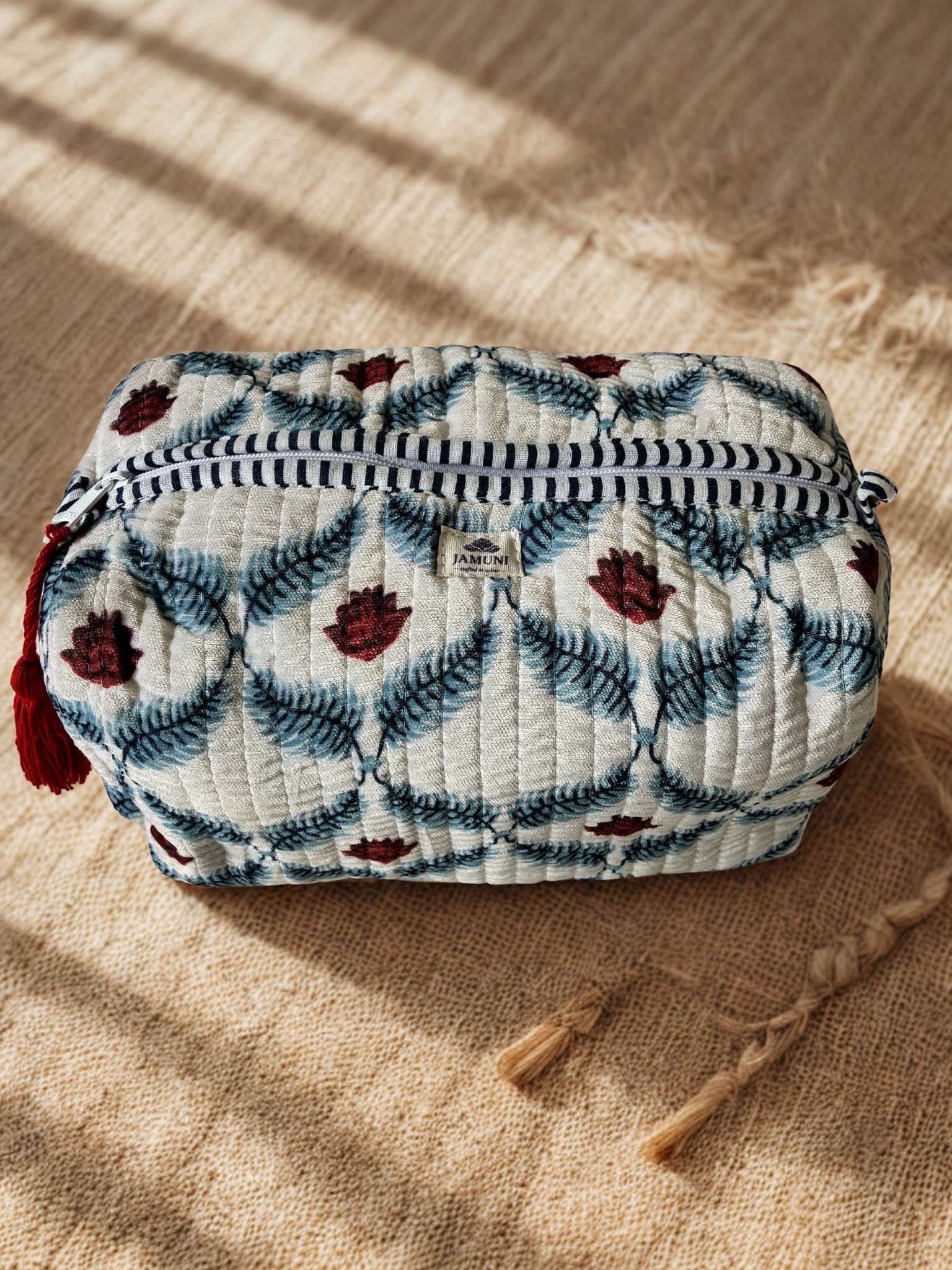 Ivory Fern Velvet Pouch Set (Set of 3)