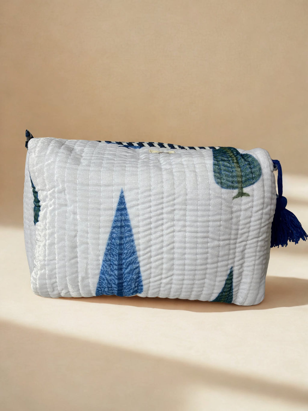 Coastal Breeze Velvet Quilted Pouch Set (Set of 3)