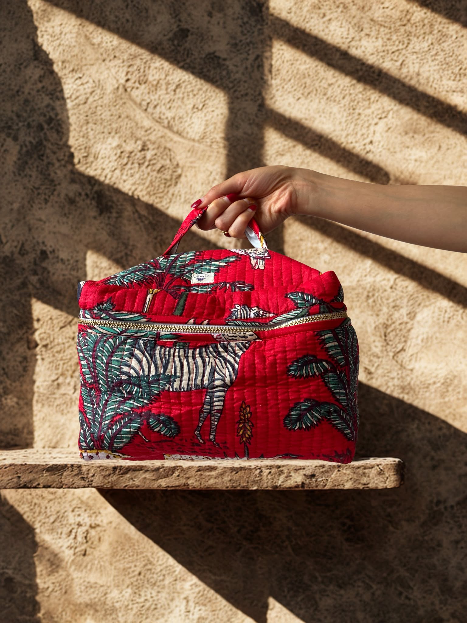Safari Cotton Quilted Vanity Bag