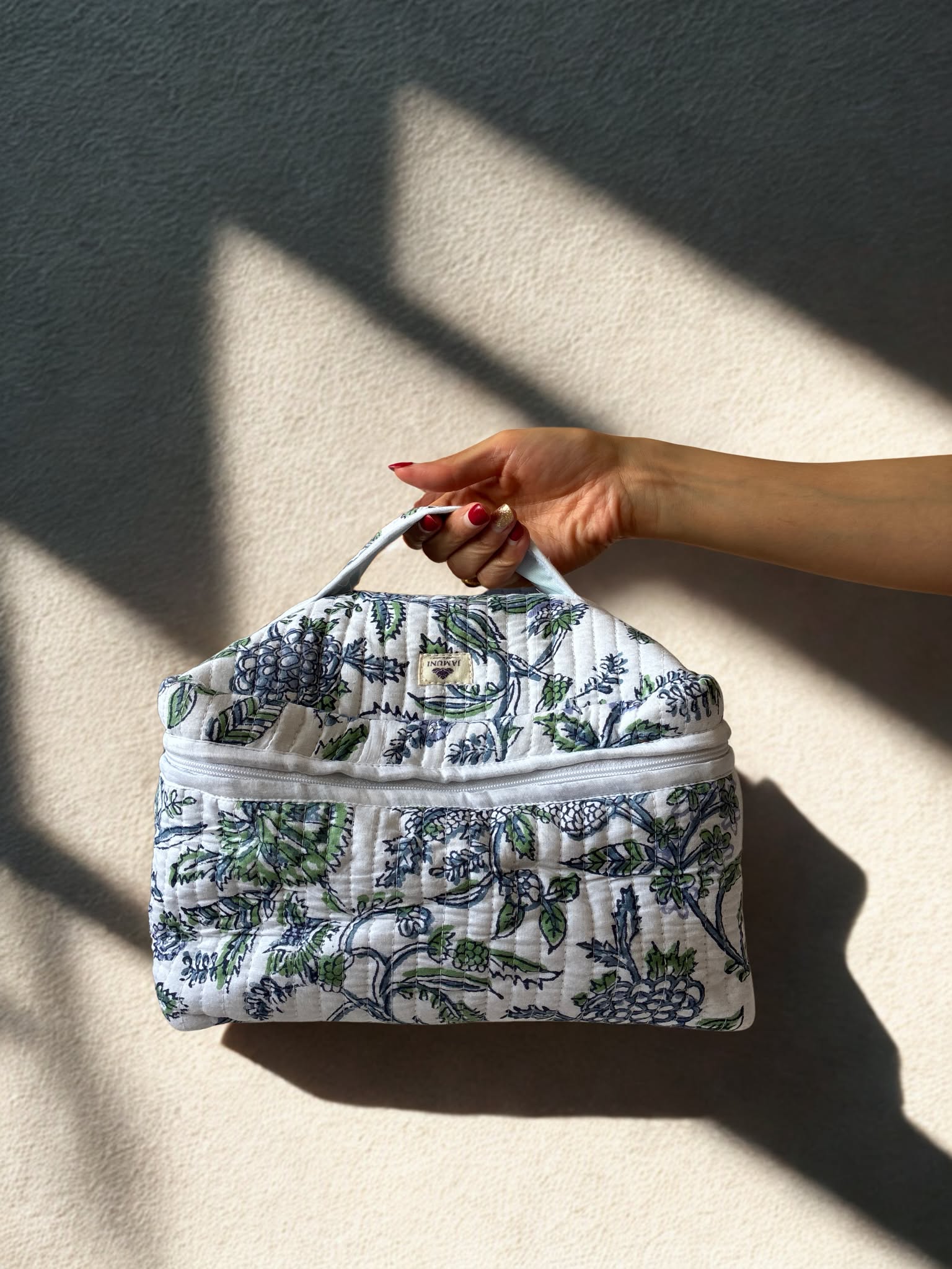 Botanical Meadow Cotton Quilted Vanity Bag