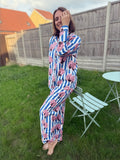 Peacock Block Print Cotton PJ Set
