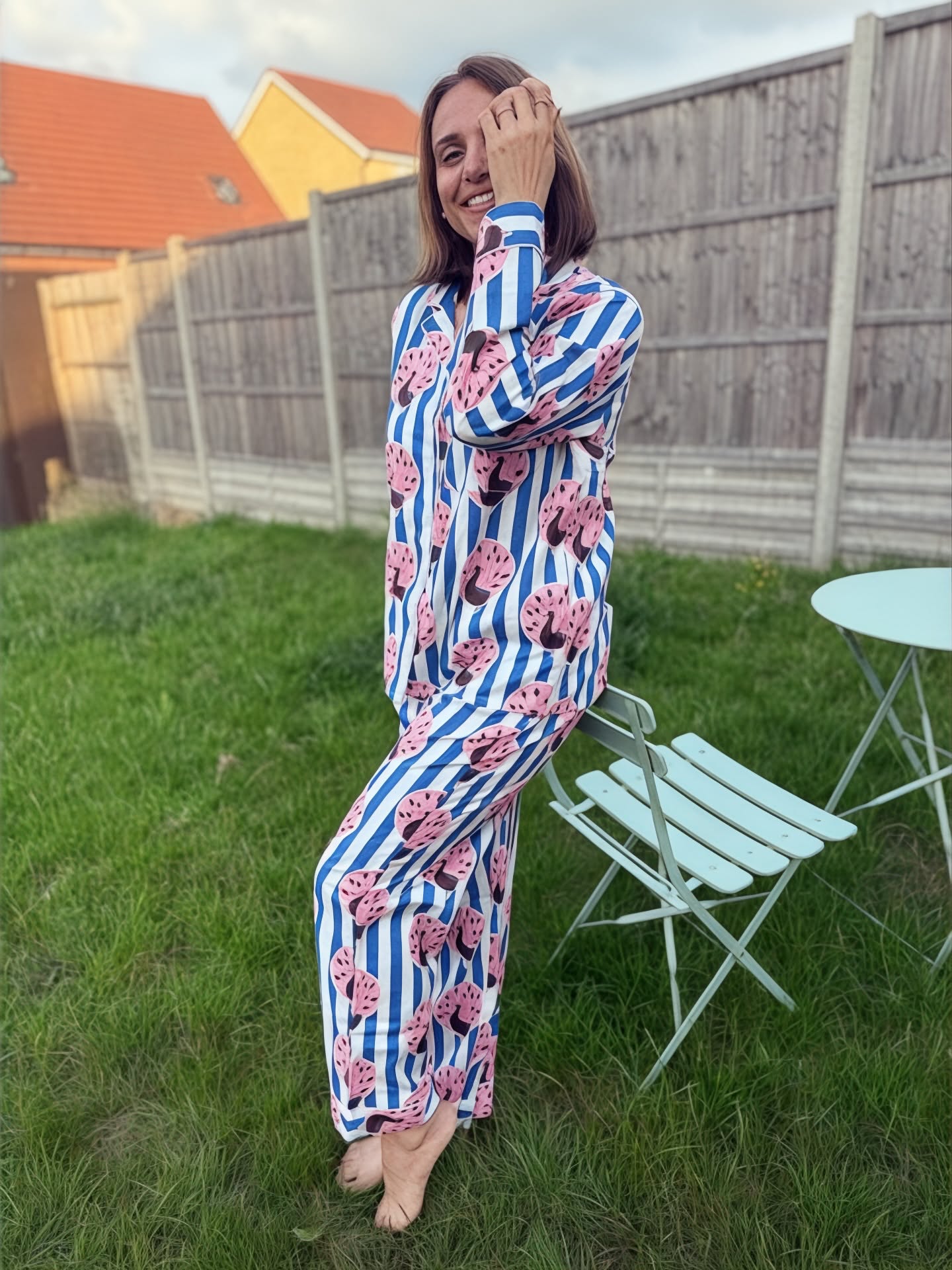 Peacock Block Print Cotton PJ Set