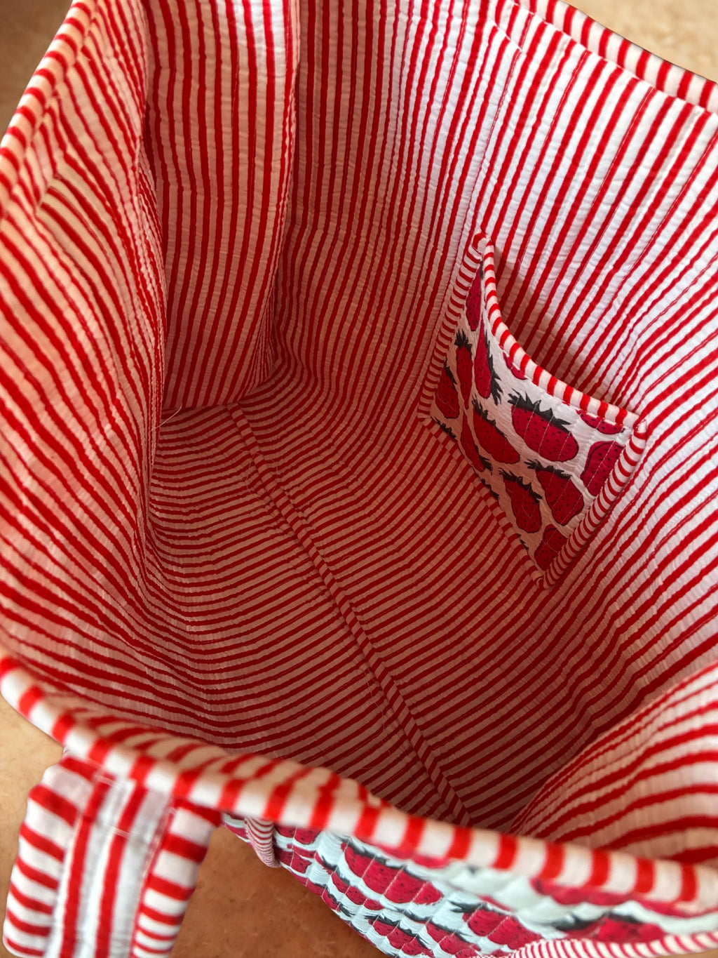 Strawberry Fields Quilted Cotton Tote