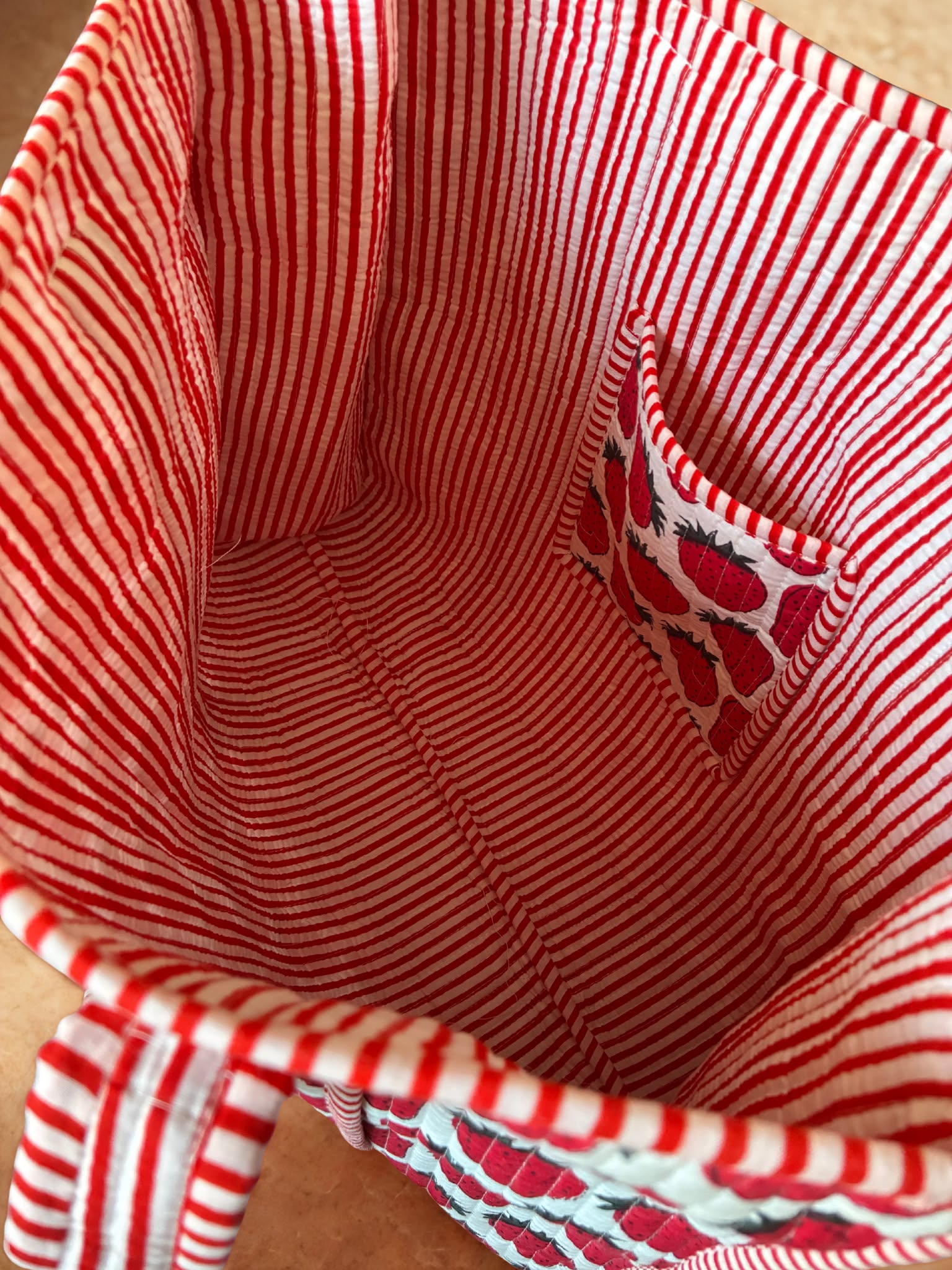 Strawberry Fields Quilted Cotton Tote
