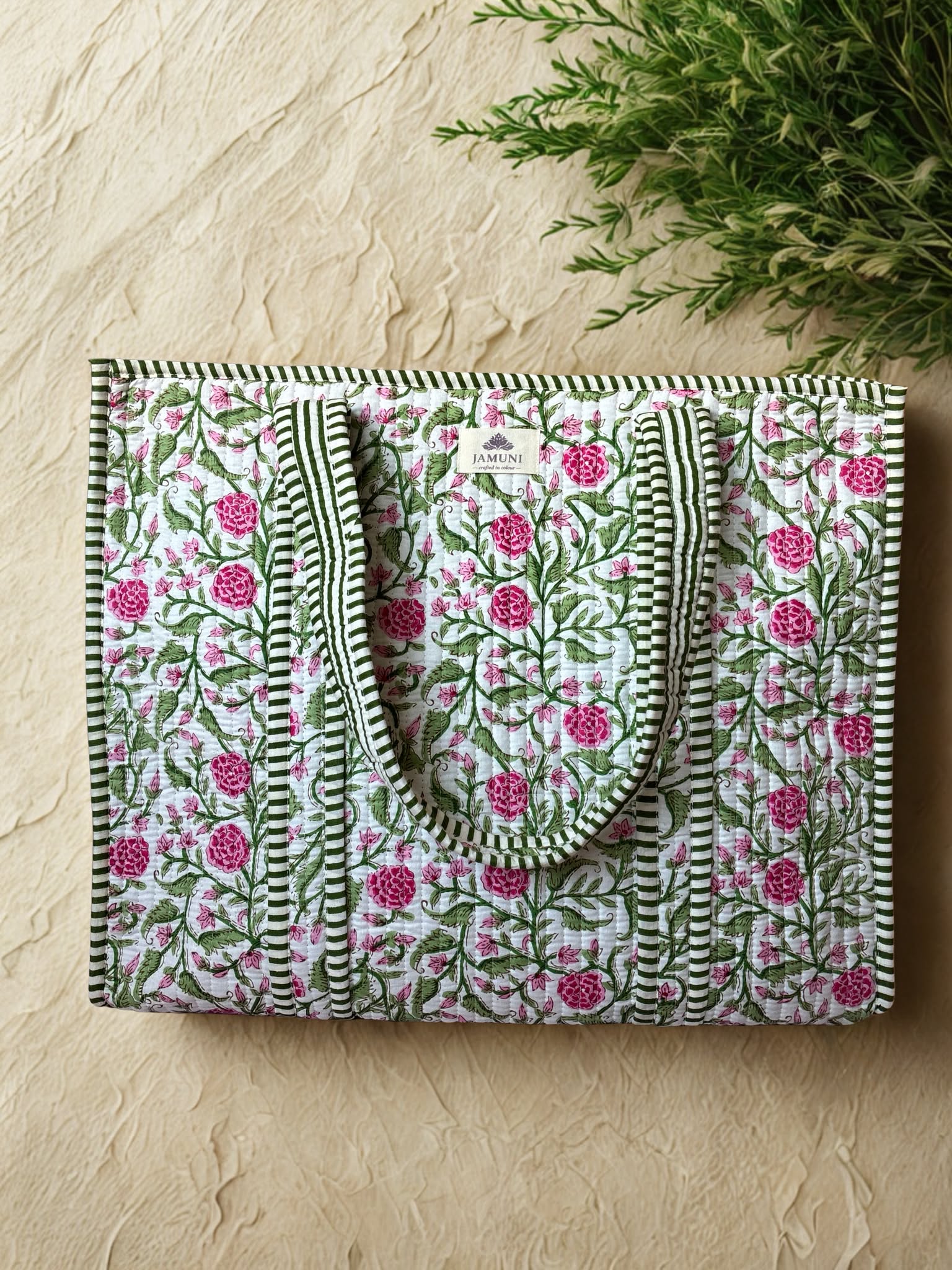 Rosé Meadow Quilted Cotton Tote