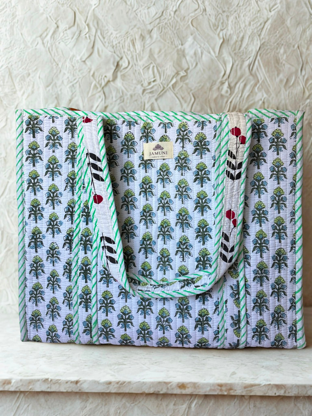 Willow Bloom Quilted Cotton Tote