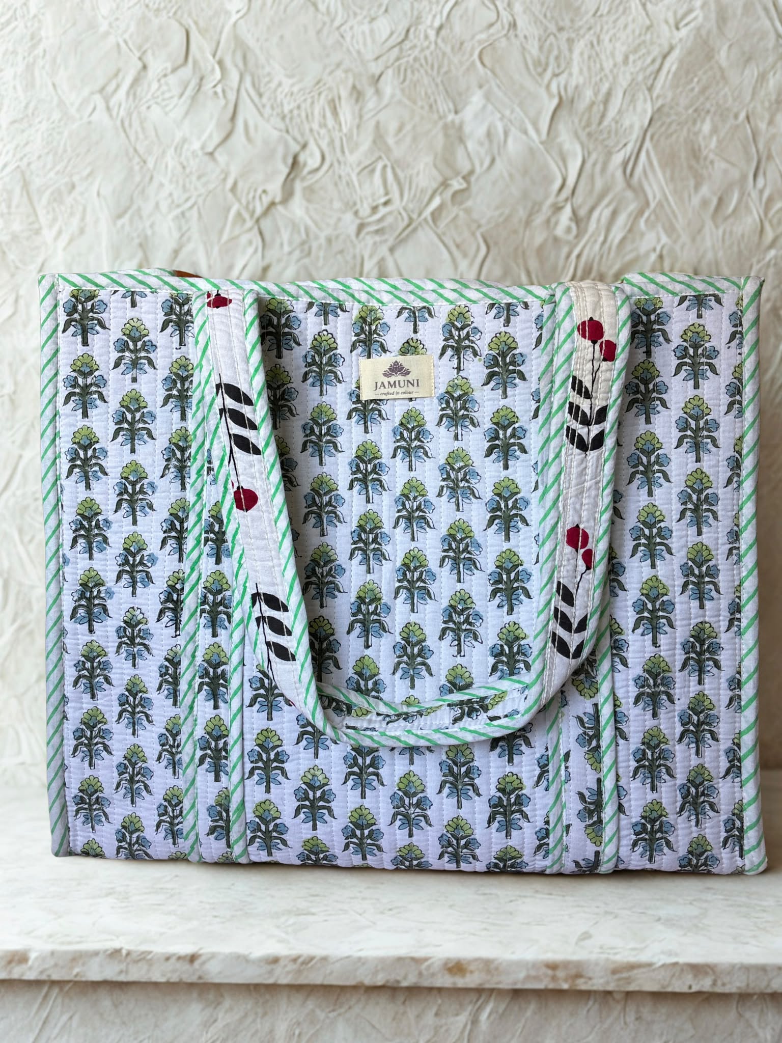 Willow Bloom Quilted Cotton Tote