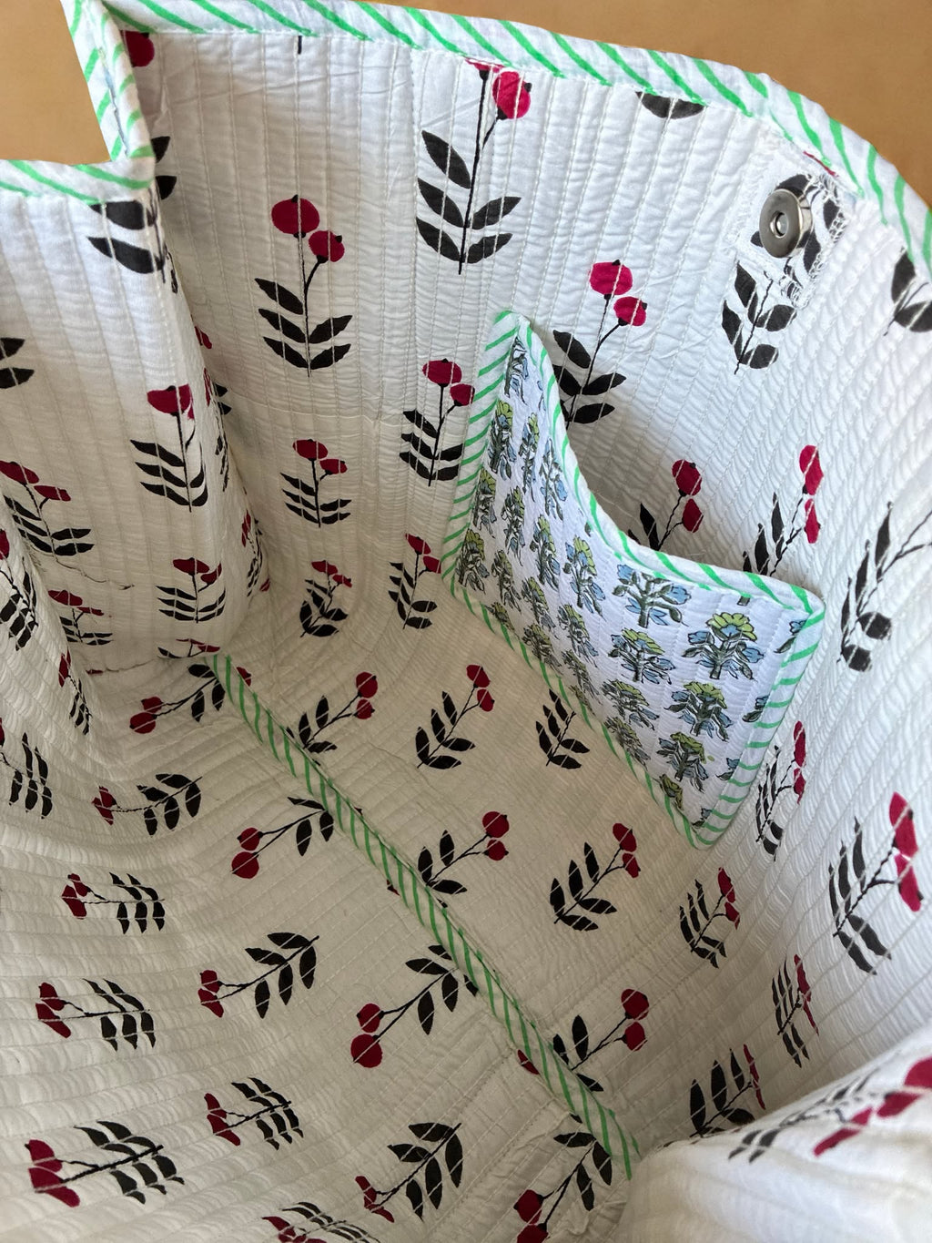 Willow Bloom Quilted Cotton Tote