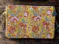 Golden Bloom Quilted Cotton Laptop Sleeve