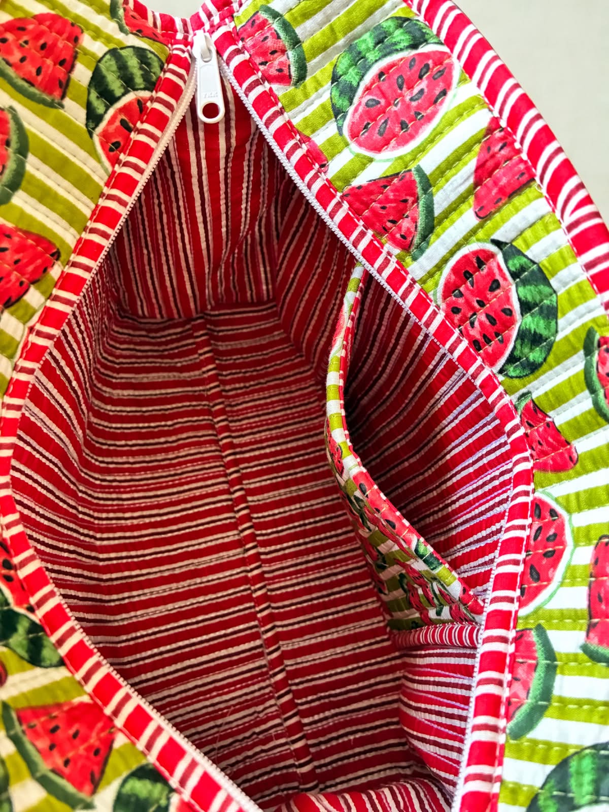 Watermelon Zipper Small Tote Bag