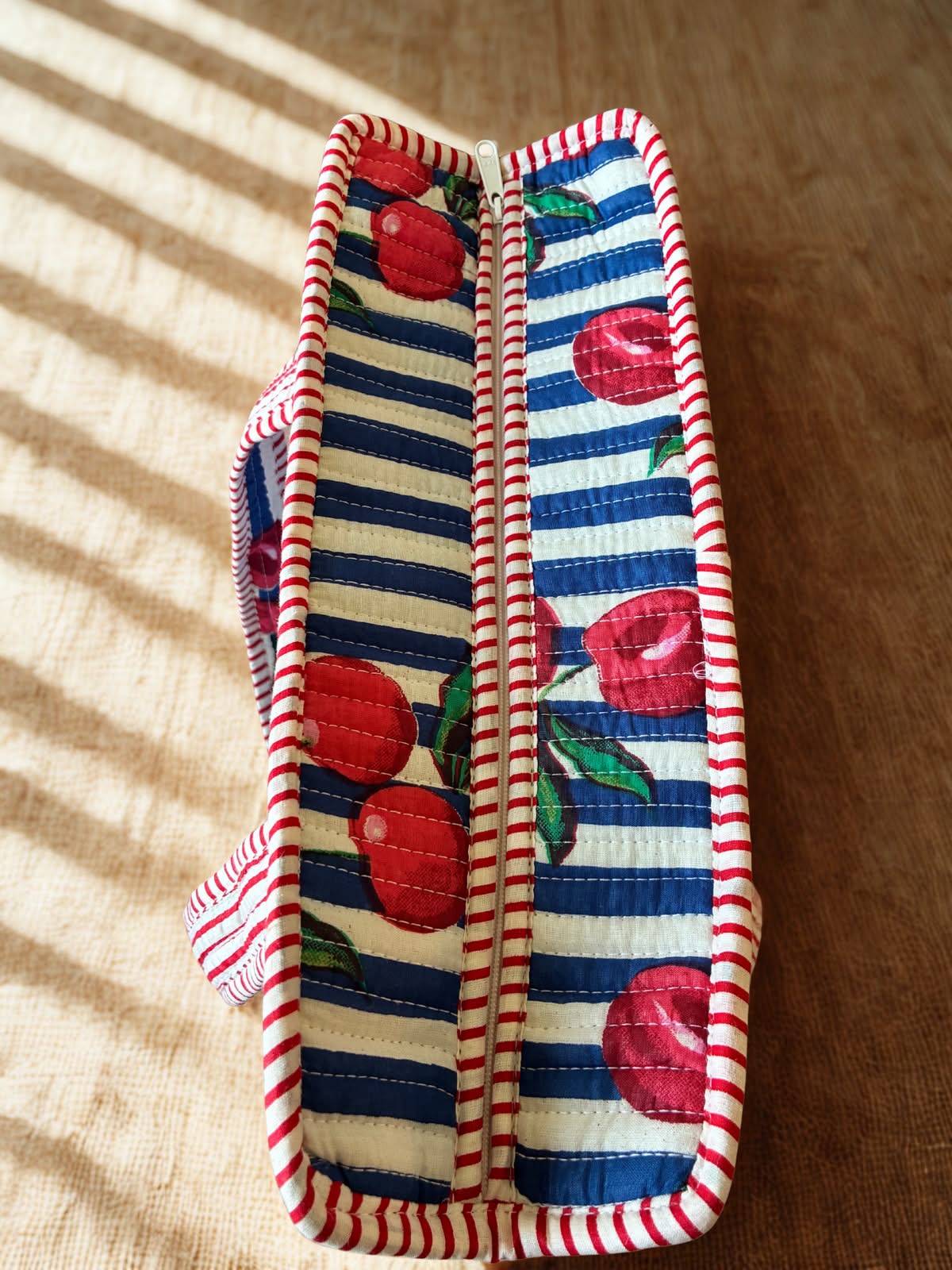 Cherry Zipper Small Tote Bag