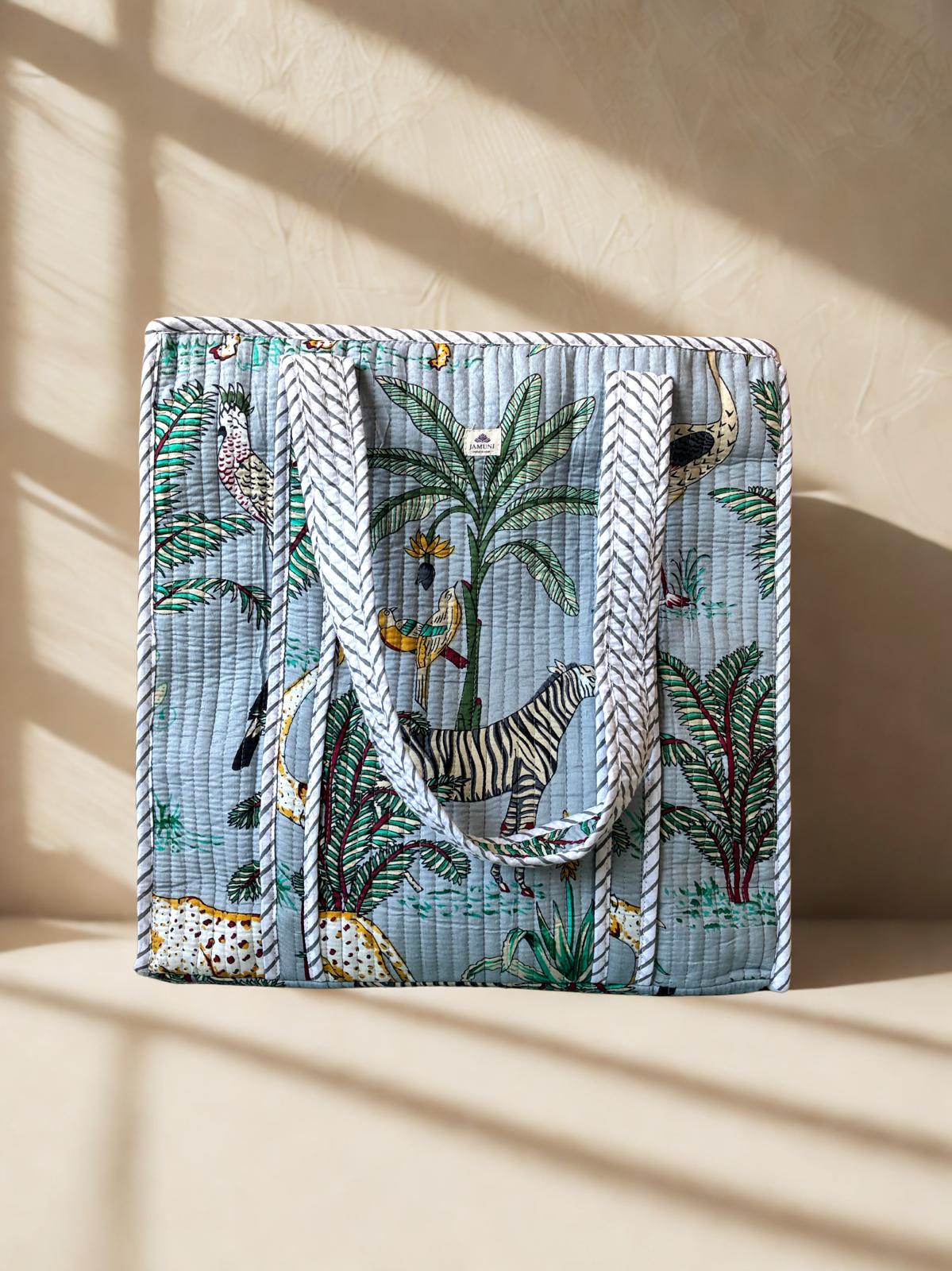 Safari Quilted Cotton Tote Bag