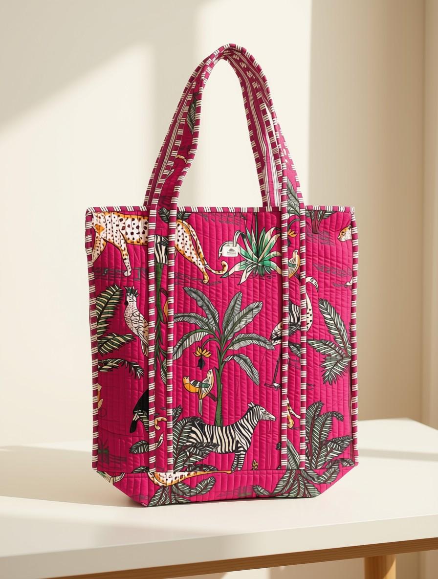 Safari Quilted Cotton Tote Bag