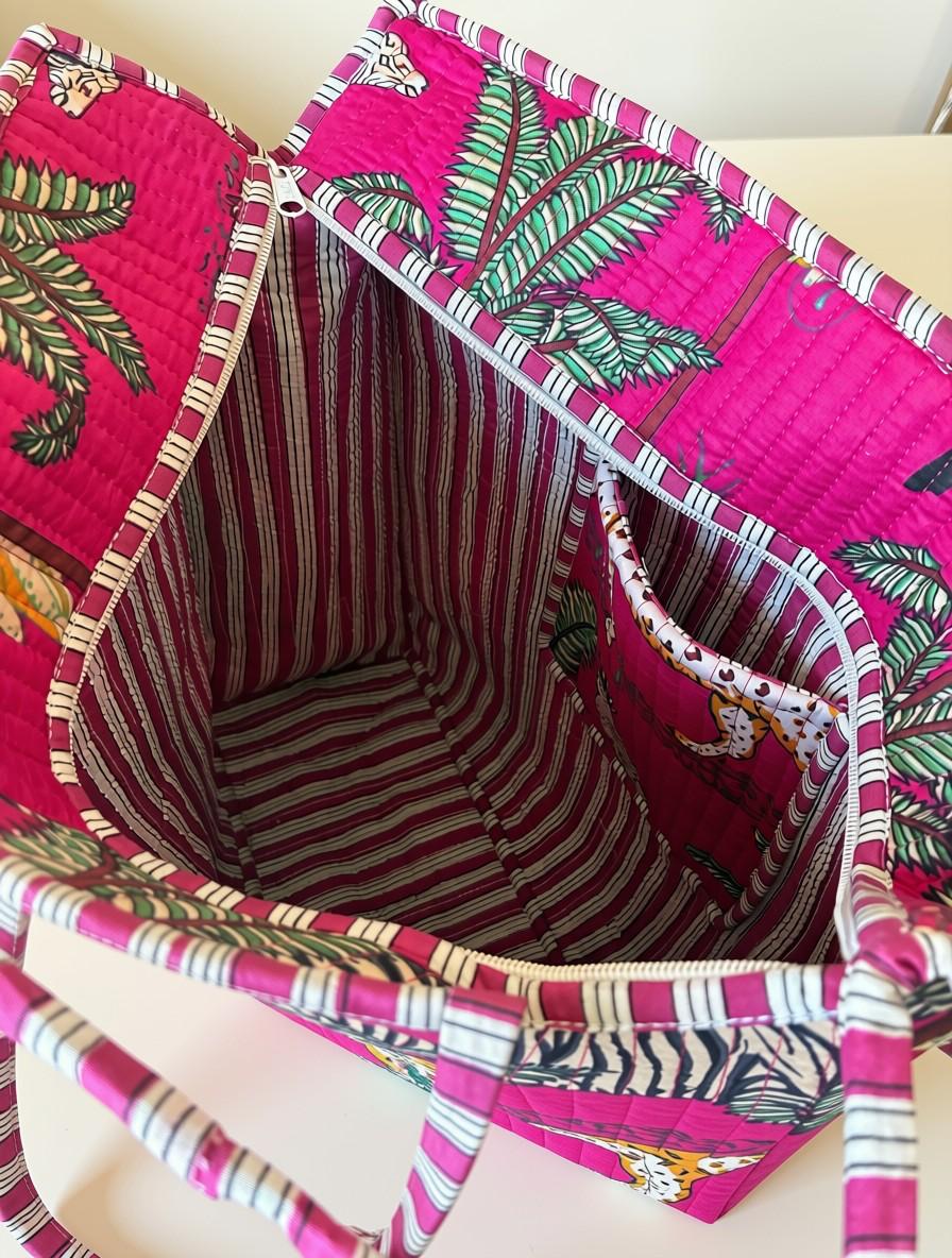 Safari Quilted Cotton Tote Bag