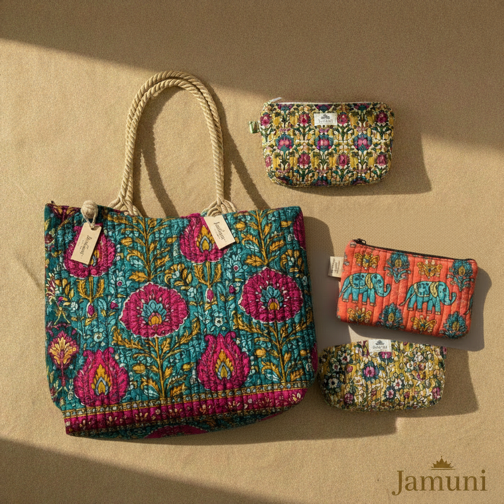Cotton Tote + Cotton Pouch Set of 3